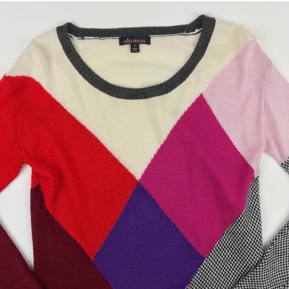 {Ella Moss} Long Sleeve Multicolored Sweater - Picture 3 of 6